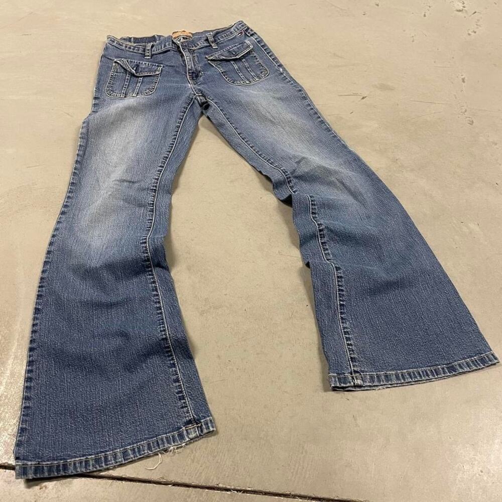 y2k low rise Tommy Hilfiger cargo bootcut Jeans 27x30